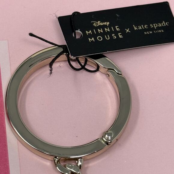 NWT Kate Spade New York x Disney Minnie Mouse Leather Bag Charm Gold Tone - Picture 5 of 11